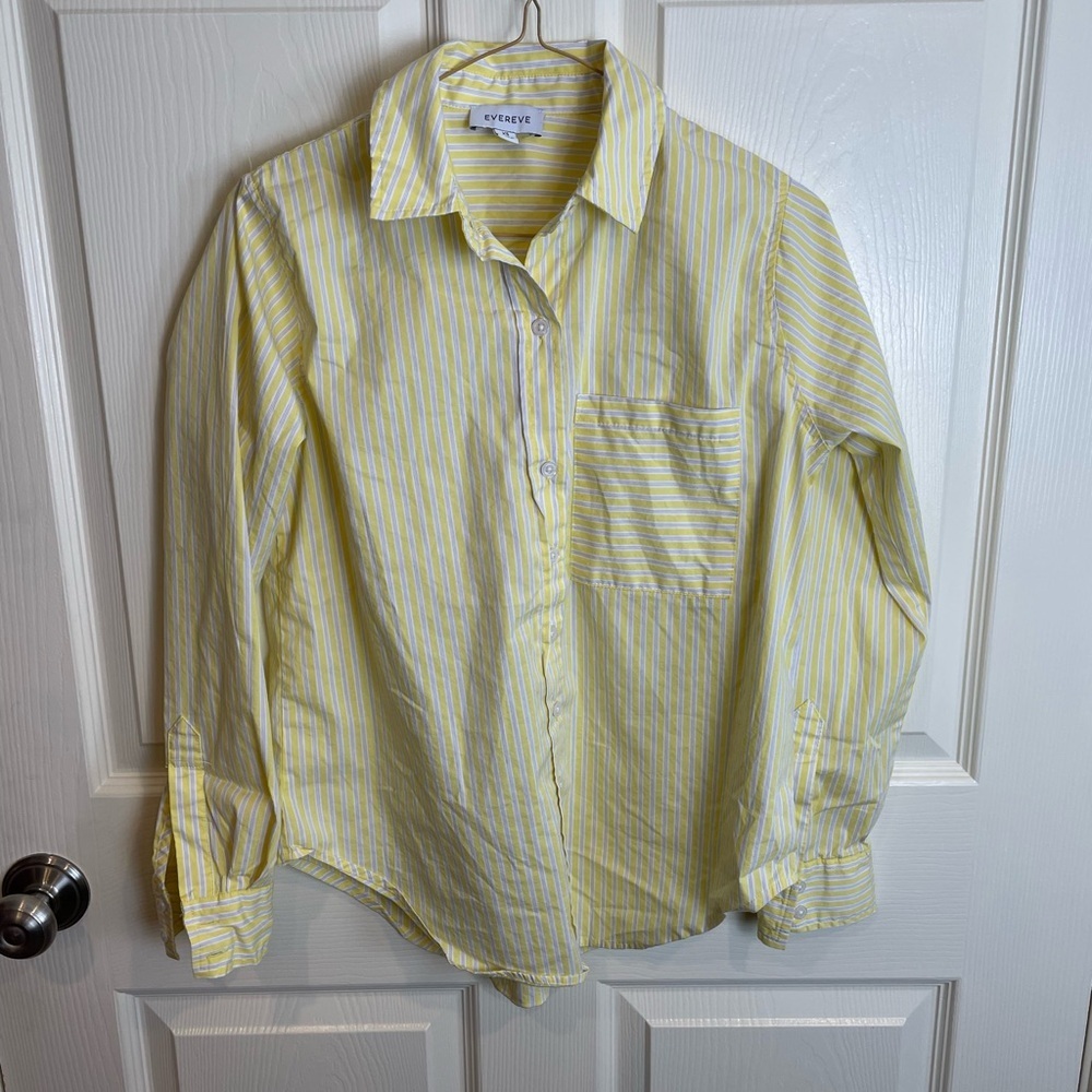 Evereve butter Yellow Striped Buttondown Shirt